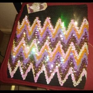 Sequin Zigzag Clutch
